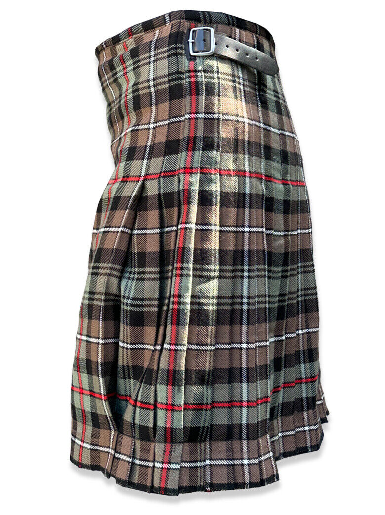 Mackenzie Weathered 8 Yard Casual Tartan Kilt, Scottish Tartan Men Kilt 16oz
