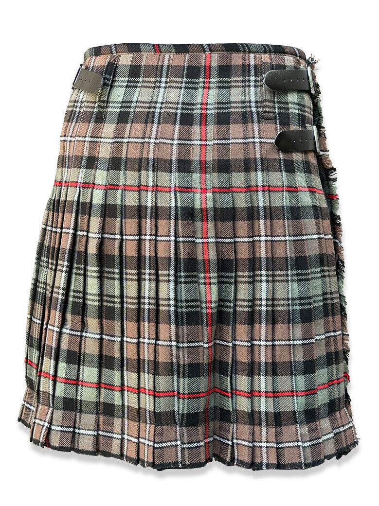 Mackenzie Weathered 8 Yard Casual Tartan Kilt, Scottish Tartan Men Kilt 16oz