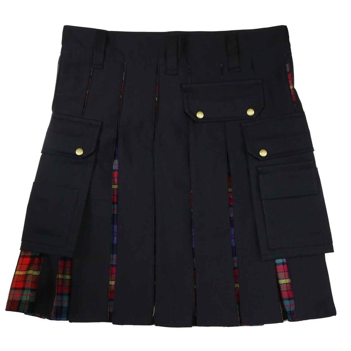 LGBT+ Pride Hybrid Black Canvas and Tartan Utility Kilt