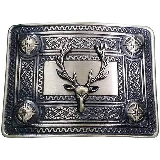 Antique stag kilt buckle Men's Scottish Kilt Belt Buckle Antique Finish Celtic Buckles