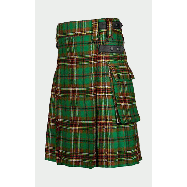 Tara Murphy Tartan Handmade Scottish Mens Tartan Utility Kilt Cargo pockets