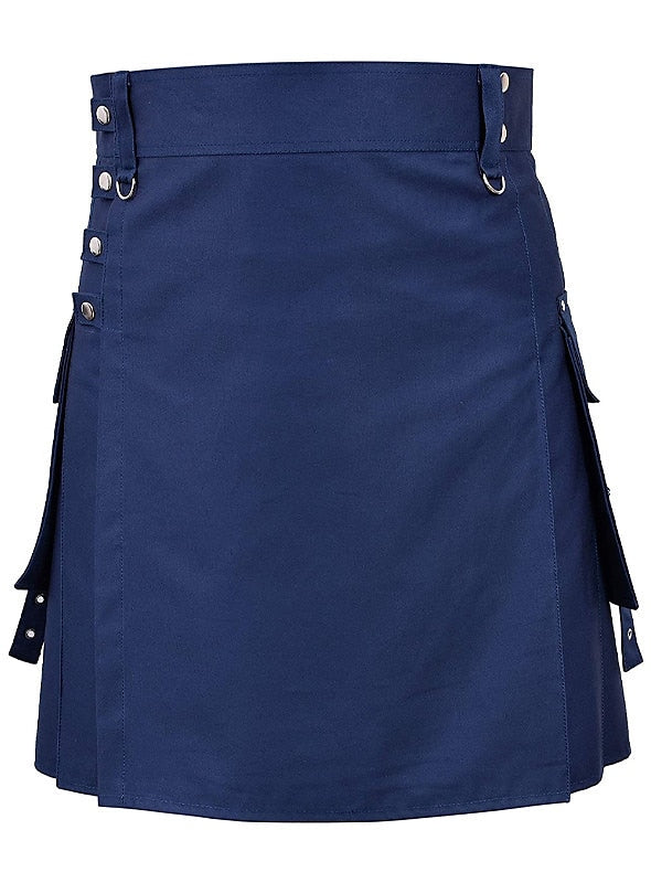 Scottish Utility Kilts for Men Linen Pleated Kilt Retro Gothic Kilt