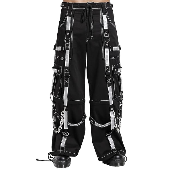 Gothic Bondage Reflective Men Pant Alternative Punk Rock EMO Trouser Pant Shorts