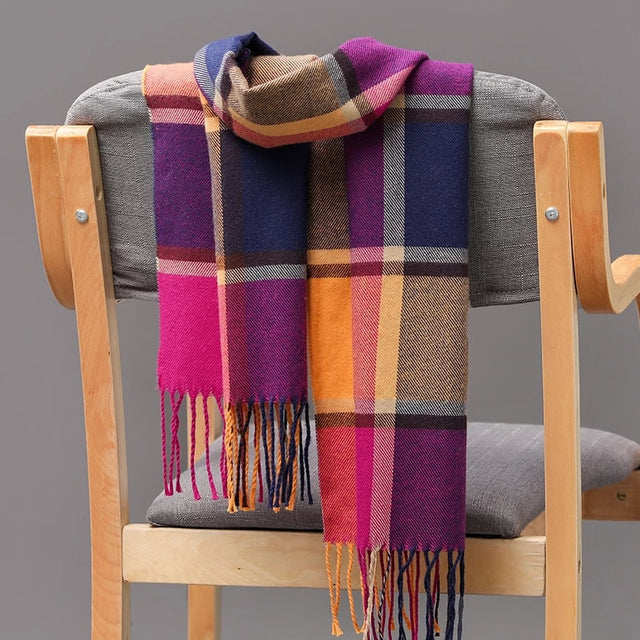 Women Warm classic lattice Scarf Fashion Casual popular Cashmere Couple Plaid Winter  Unisex muffler