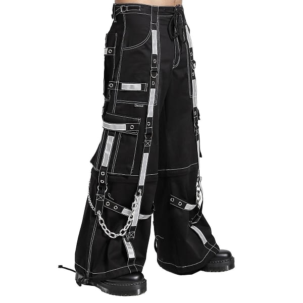 Gothic Bondage Reflective Men Pant Alternative Punk Rock EMO Trouser Pant Shorts 