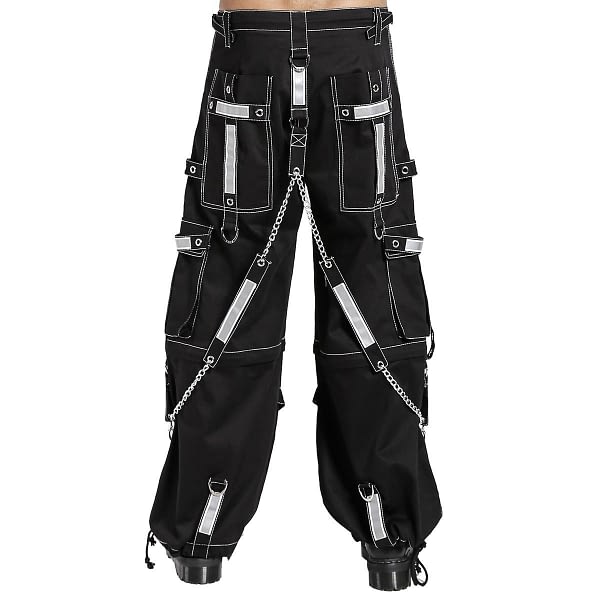 Gothic Bondage Reflective Men Pant Alternative Punk Rock EMO Trouser Pant Shorts