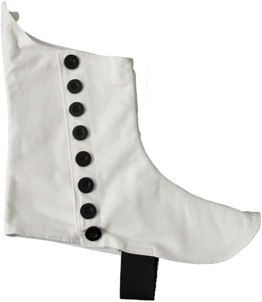 Traditional Highland Pipers Drummer Kilt Spats for Pipe Bands Shoes White / Black Button