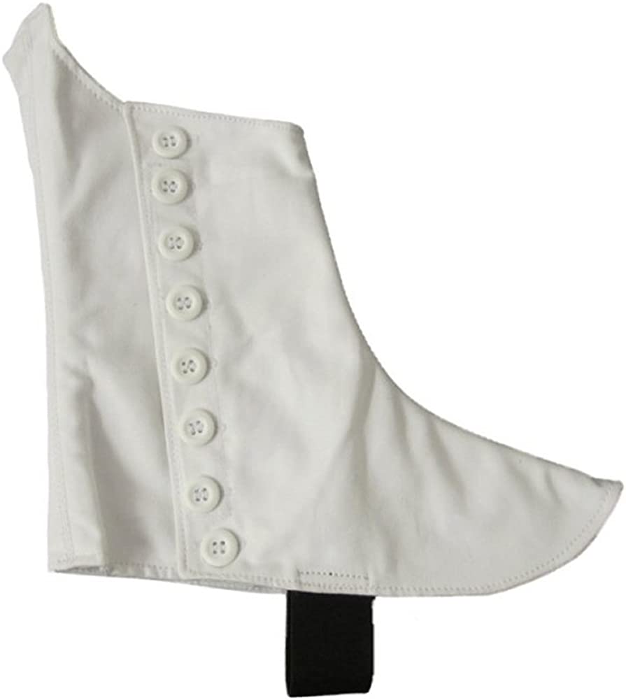 Traditional Highland Pipers Drummer Kilt Spats for Pipe Bands Shoes White / Black Button