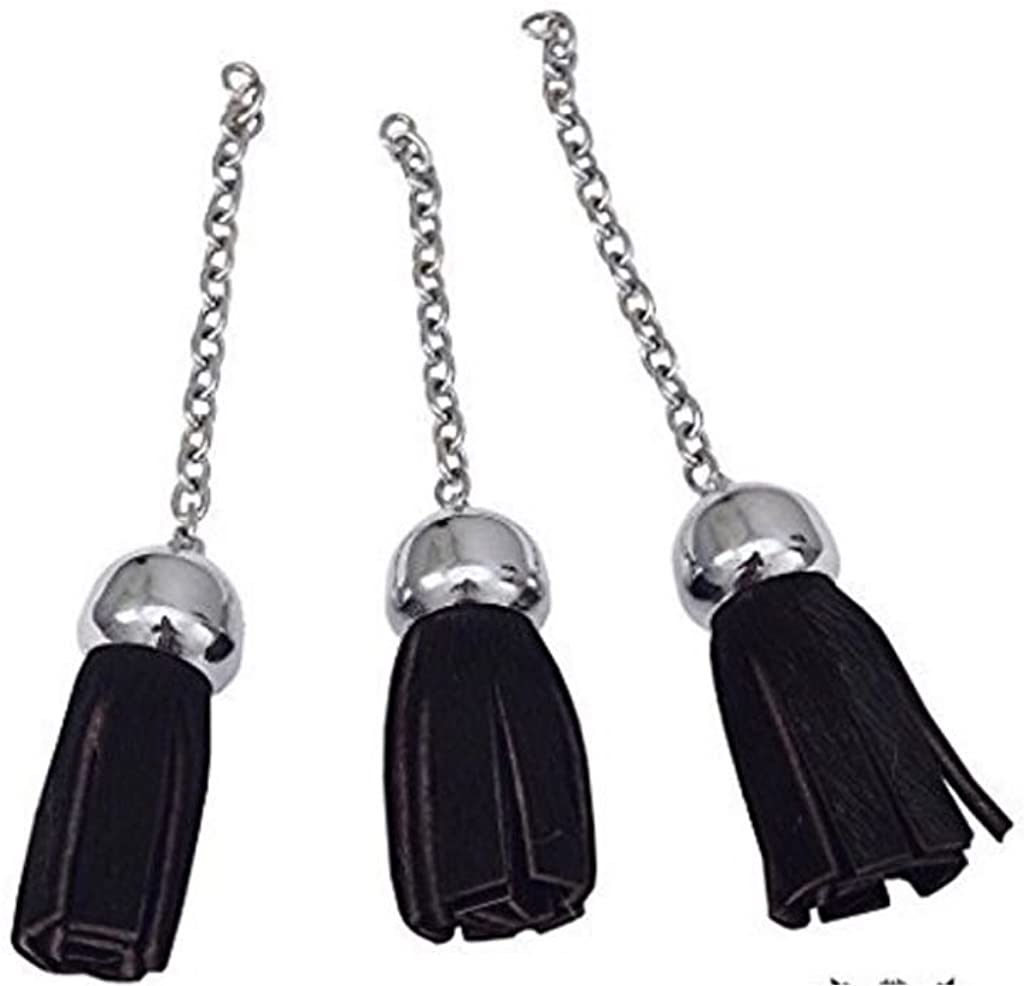 Men’s Semi Dress Sporran Replacement Bovine Tassels Black Dress Sporran