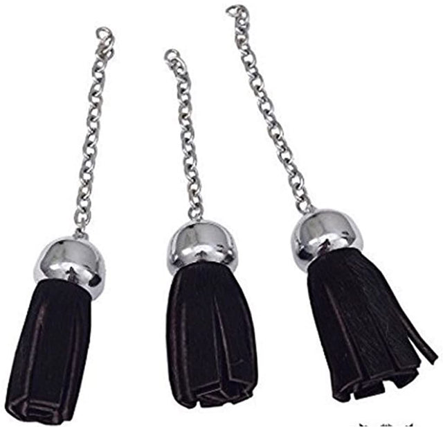 Men’s Semi Dress Sporran Replacement Bovine Tassels Black Dress Sporran