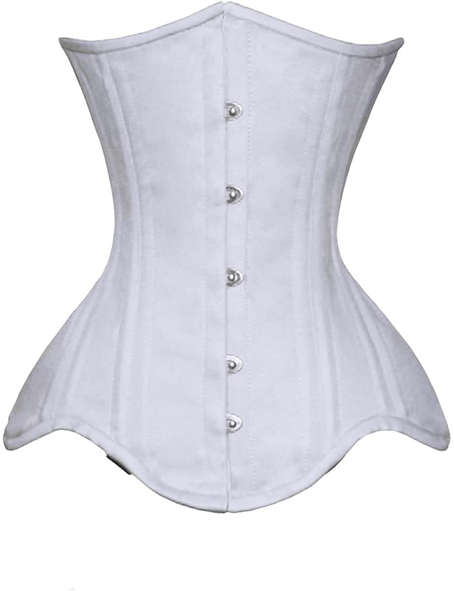 JASGOOD Women's Underbust Corsets Steel Boned Black Corset JASGOOD Women's Underbust Corsets Steel Boned Black Corset