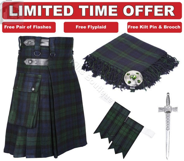 Men's Tartan Utility Kilt With Accessorie Kilt Outfit