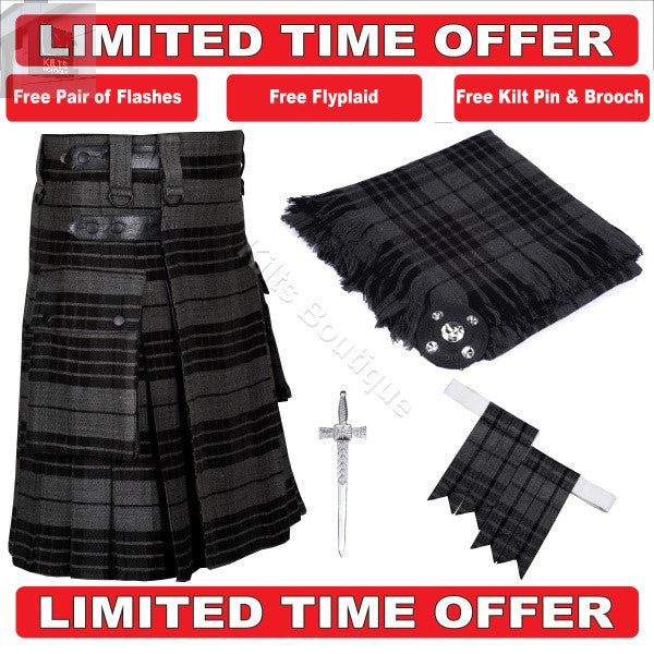 Men's Tartan Utility Kilt With Accessorie Kilt Outfit
