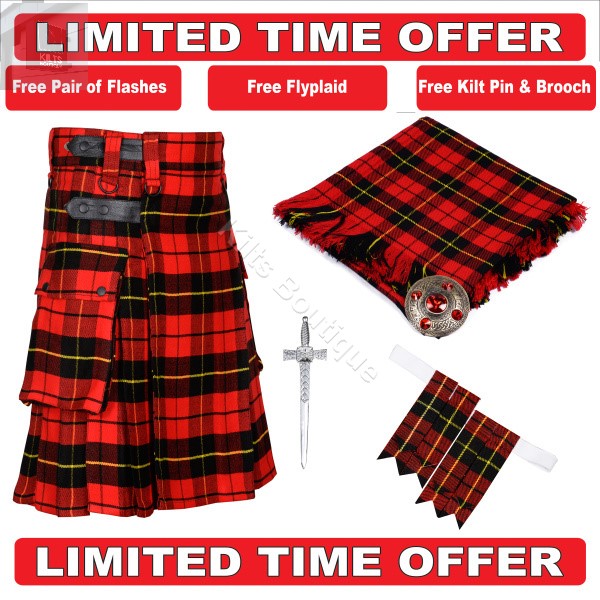 Men's Tartan Utility Kilt With Accessorie Kilt Outfit
