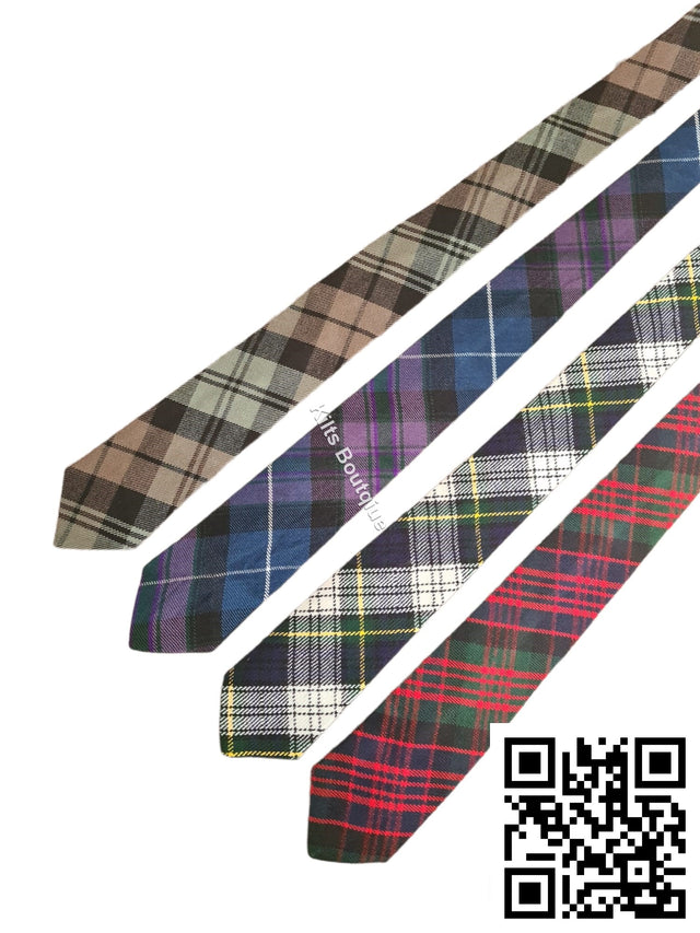 Scottish Men's Ties Highland Wear Tartan Neckties In Fine Acrylic Wool Plaid Ties
