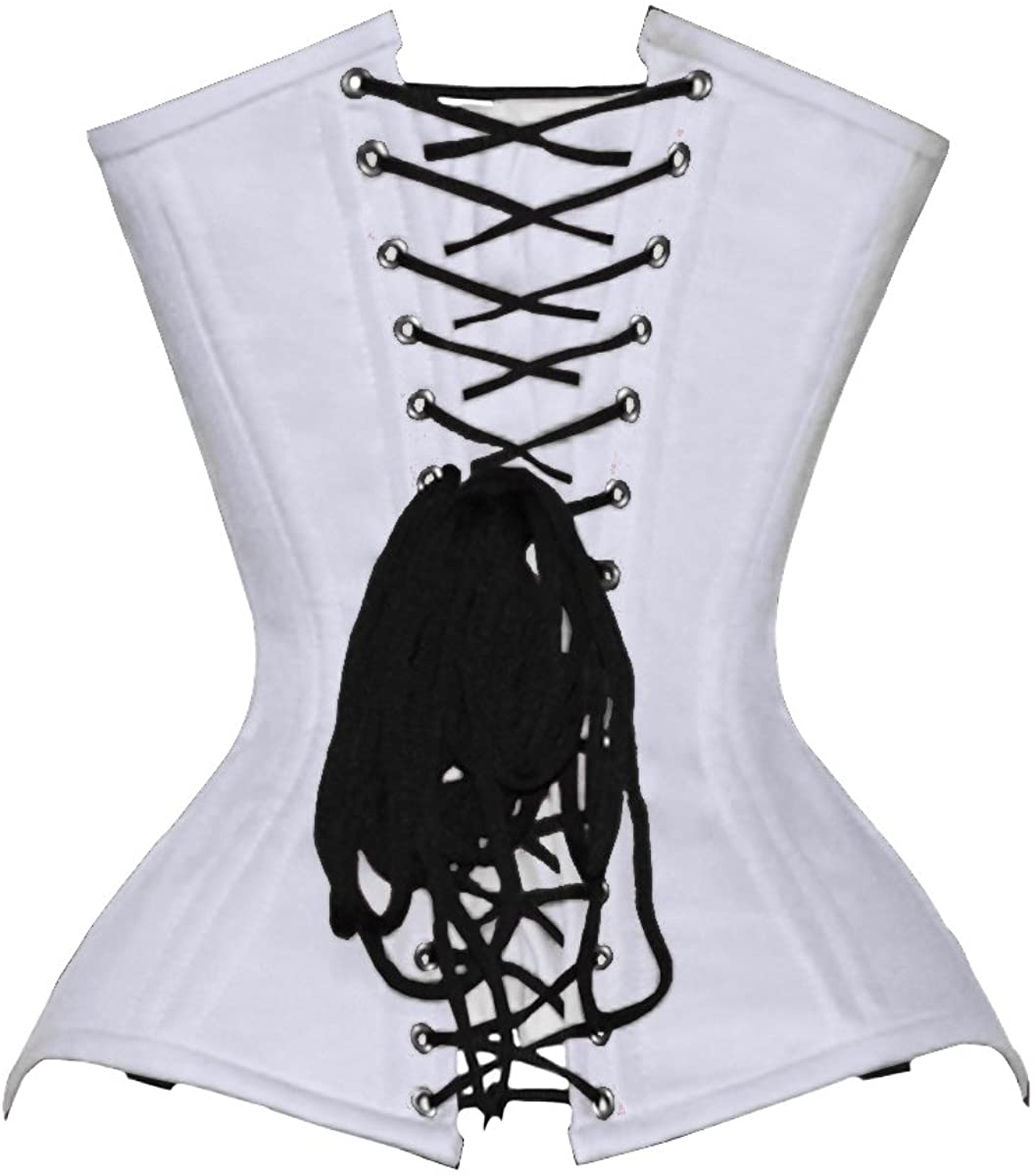 Real leather corset waspie with double bones for tight lacing and