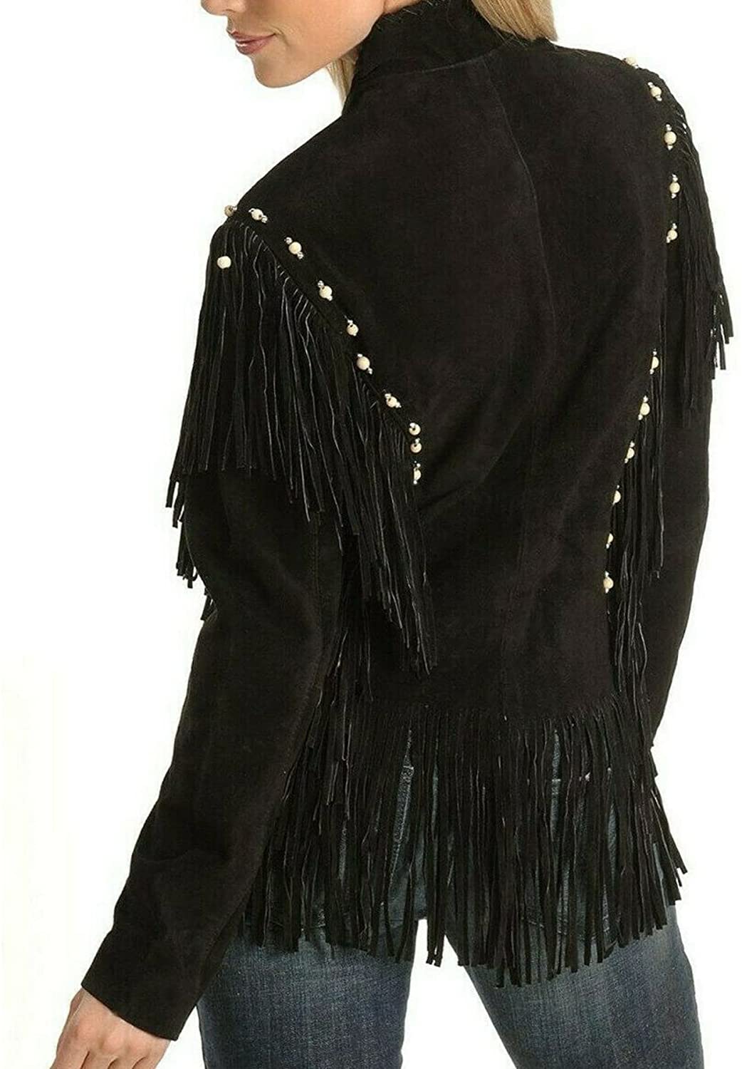Western Women's Real Suede Fringe Leather Jacket