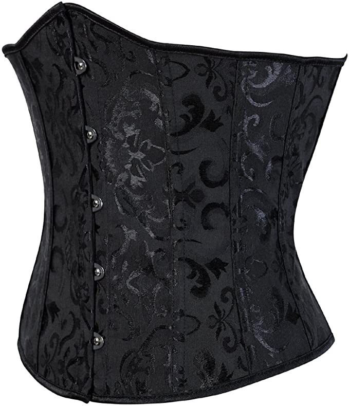 Underbust Corset Shaper Bustier top Waist Cincher Body Belt Satin lace-up Boned