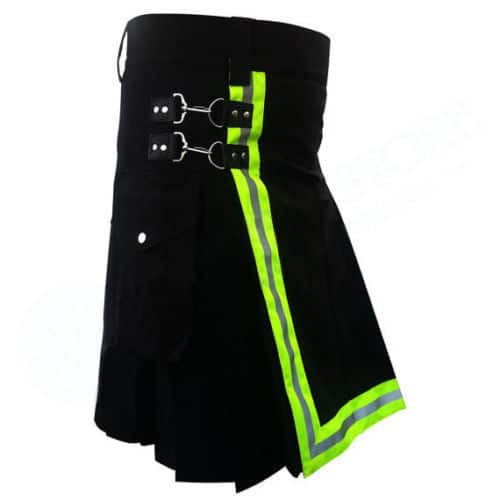 Black Cotton Firefighter Cargo Utility Kilt
