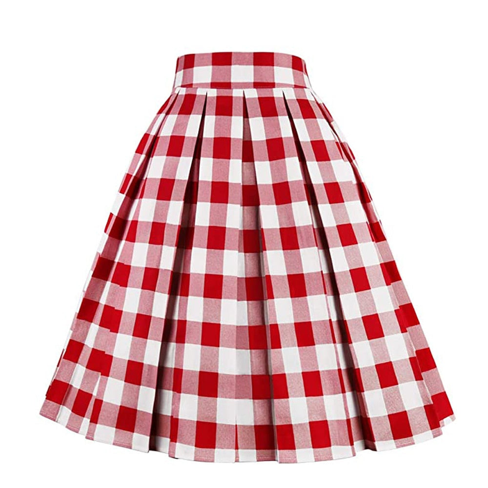 Summer Plaid Skirt with Pockets High Waist Cotton Vintage Retro harajuku Skirts Womens 2022 falda