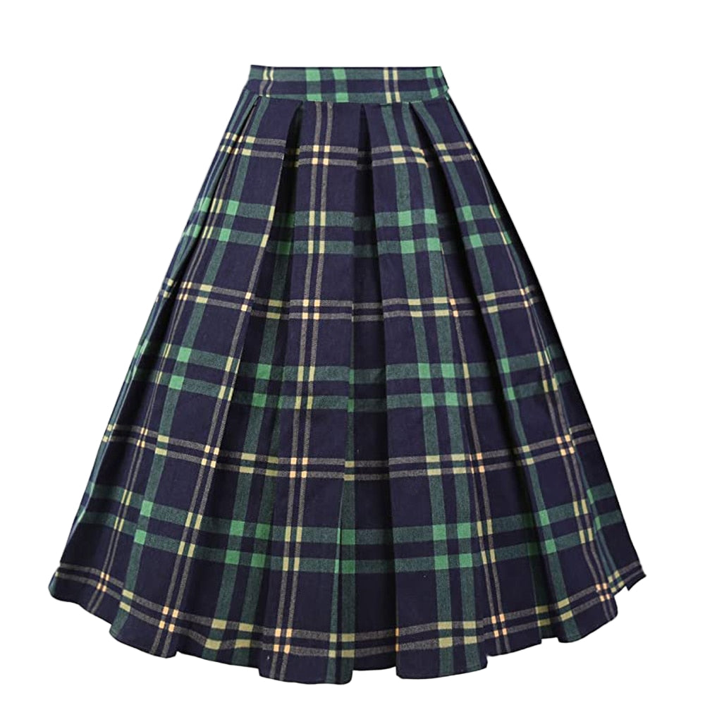 Summer Plaid Skirt with Pockets High Waist Cotton Vintage Retro harajuku Skirts Womens 2022 falda