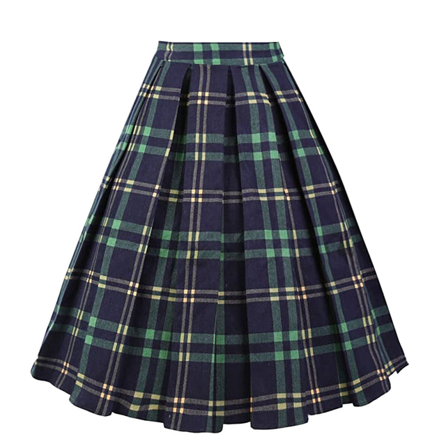Summer Plaid Skirt with Pockets High Waist Cotton Vintage Retro harajuku Skirts Womens 2022 falda