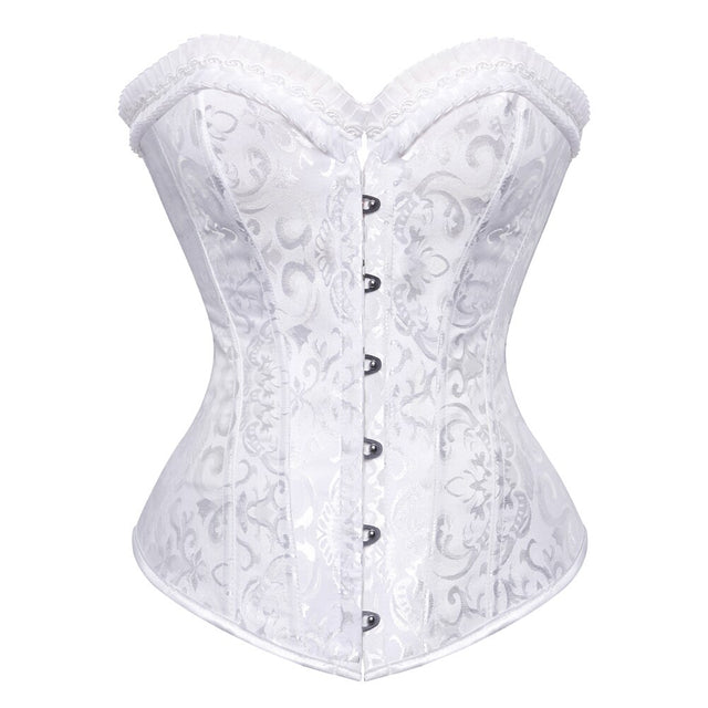 Overbust Bustier Corset Victorian Lingerie Satin Corset Top Gothic Vintage Slimming Corsets