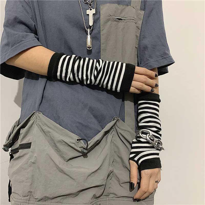 long Fingerless Gloves Sport Outdoor Hip-hop Gloves Elbow Mittens Cool Stretch winter Arm Warmer