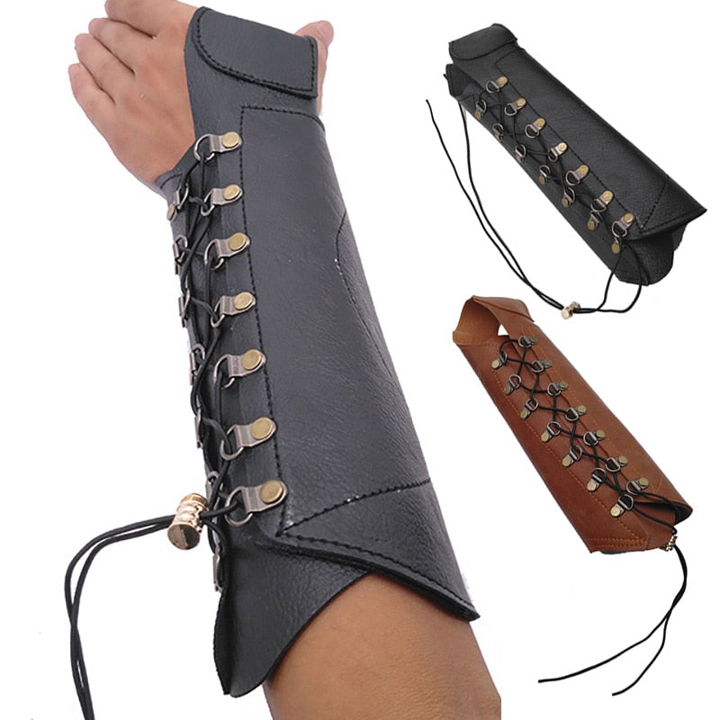 Medieval Archer Leather Bracer Archery Gait Glove