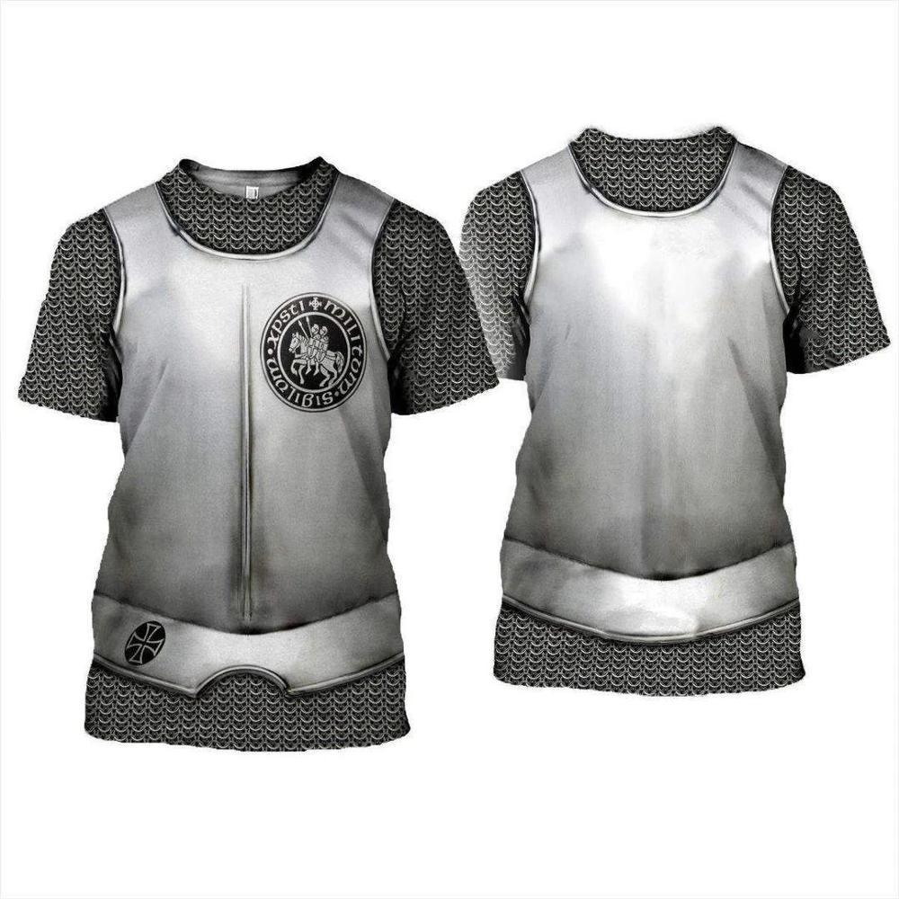 3D Printed Chainmail Knight Armor Men t shirt Knights Templar Fashion Short sleeve shirt summer hip hop Unisex tshirt