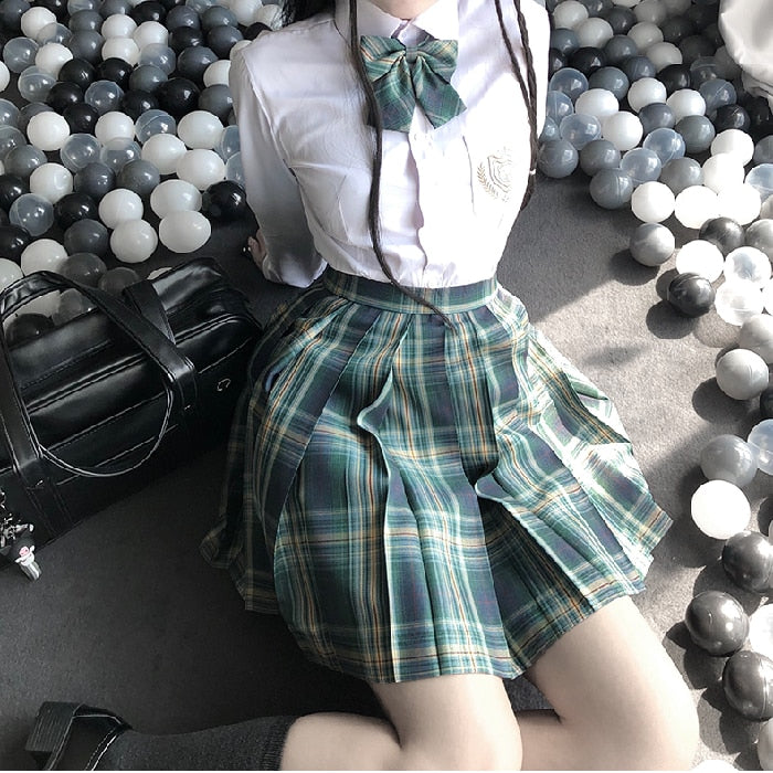 Women Pleated Skirts Mini Plaid Skirt Summer