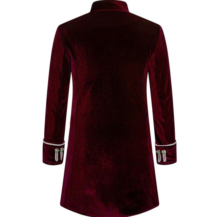 Noble Vintage Men's Jacket Medieval Cosplay Velet Prince Coat Retro Wedding Blazer