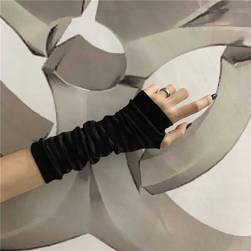long Fingerless Gloves Sport Outdoor Hip-hop Gloves Elbow Mittens Cool Stretch winter Arm Warmer