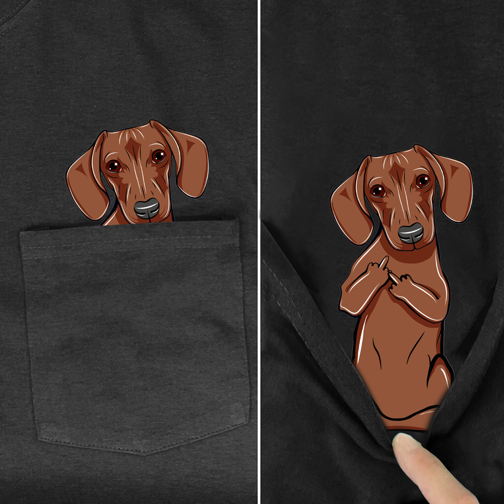 Funny T-Shirt Fashion summer pocket dog printed t-shirt Men Women