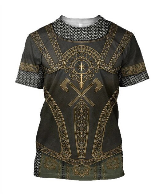 3D Printed Chainmail Knight Armor Men t shirt Knights Templar Fashion Short sleeve shirt summer hip hop Unisex tshirt