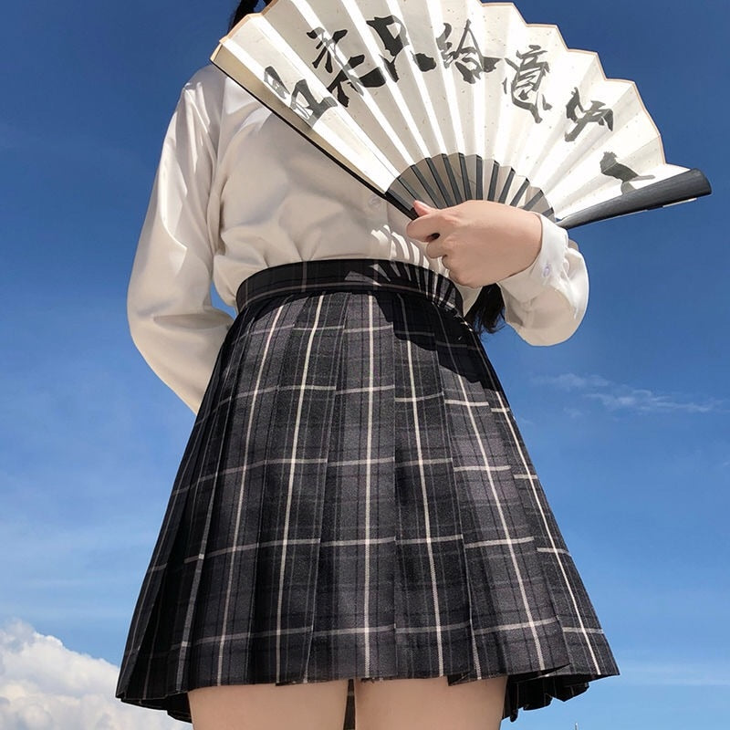 Women Pleated Skirts Mini Plaid Skirt Summer