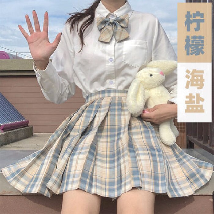 Women Pleated Skirts Mini Plaid Skirt Summer
