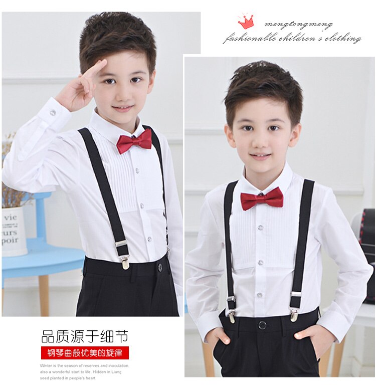 Kids Dress Shirt Boys' Formal Dress Shirts Party Stage Performance Tuxedo Children's Shirts