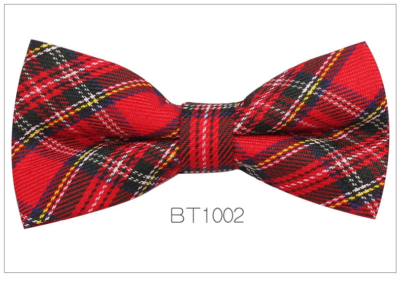 Plaid Bowtie Tartan Bow ties For Men Women Adjustable Boys Girls Bow Tie For Wedding Casual Cotton Suits Bowties