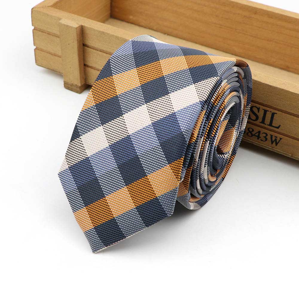 Jacquard Striped Plaid Paisley Necktie 6cm Polyester Male Narrow Tie Skinny Tuxedo Suit Shirt Gift For Men Accessory
