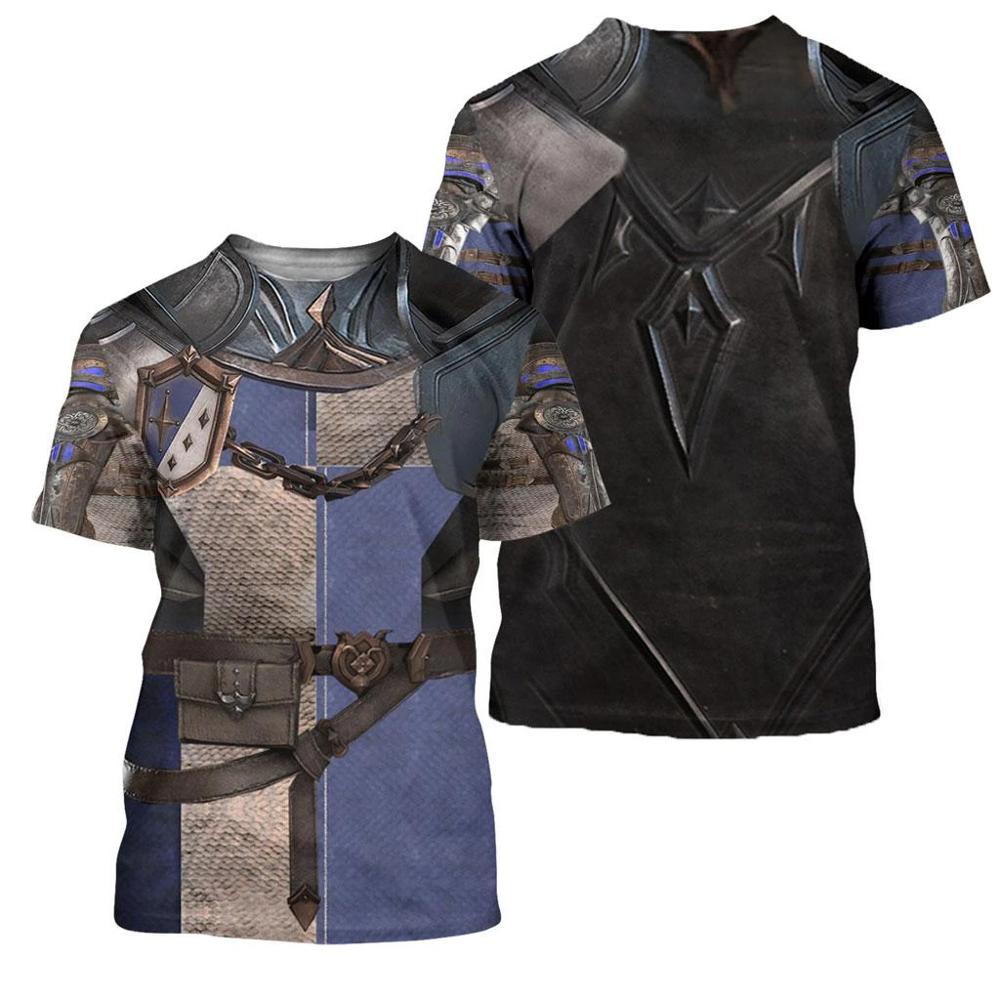 3D Printed Chainmail Knight Armor Men t shirt Knights Templar Fashion Short sleeve shirt summer hip hop Unisex tshirt