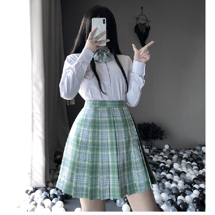 Green plaid skirt costume best sale