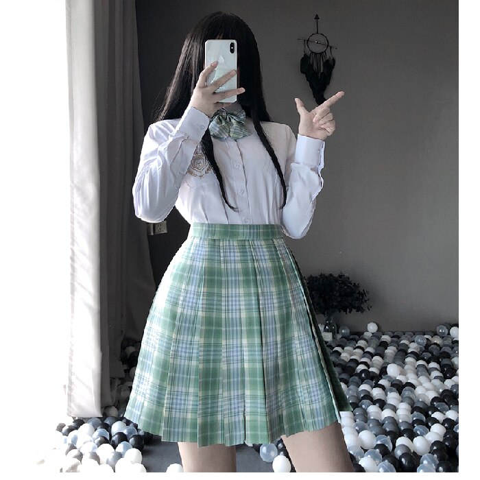 Women Pleated Skirts Mini Plaid Skirt Summer