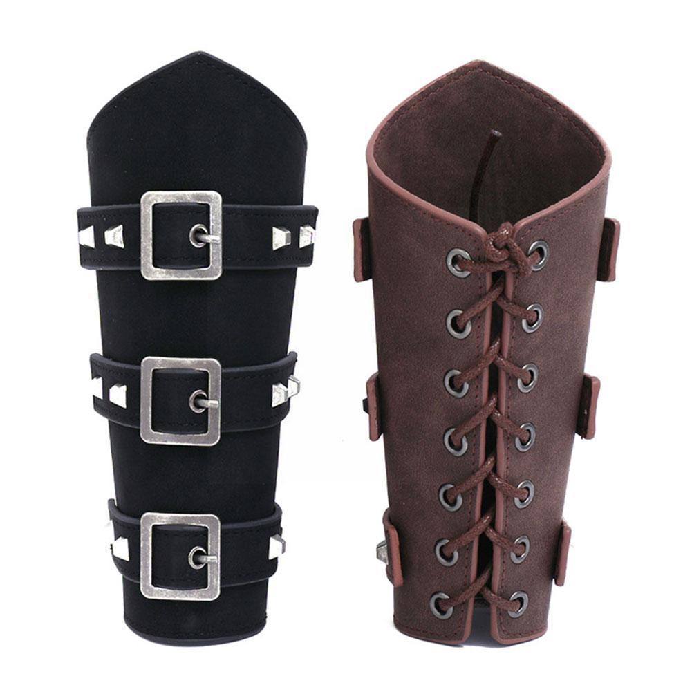 Medieval Cosplay Leather Armor Arm Warmers Knight Bracer Steam Viking