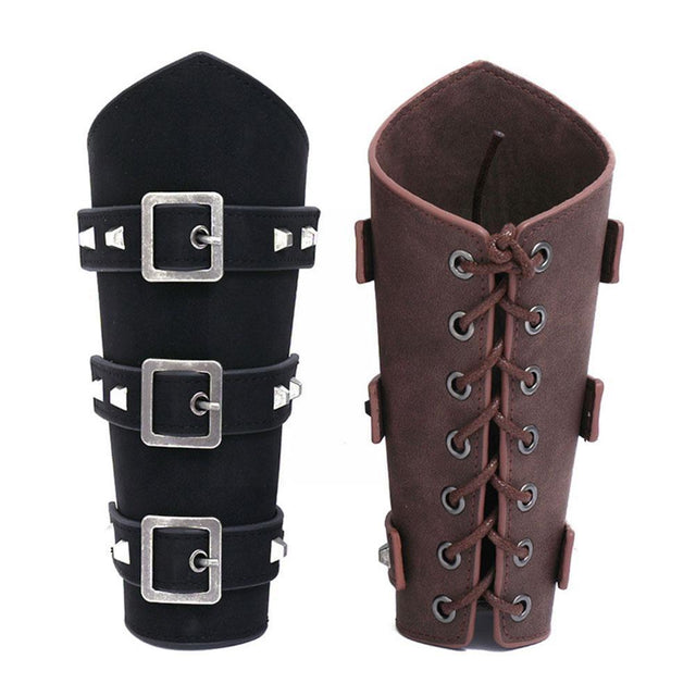 Medieval Cosplay Leather Armor Arm Warmers Knight Bracer Steam Viking