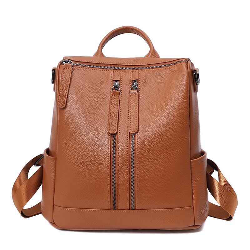 Fashion Genuine Cow Leather Backpack Women Shoulder Bags Large Capacity Schoolbag