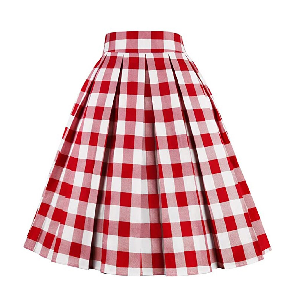 Summer Plaid Skirt with Pockets High Waist Cotton Vintage Retro harajuku Skirts Womens 2022 falda