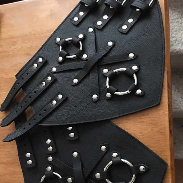 Medieval Steampunk Leather Armor Arm Warmers Viking Knight