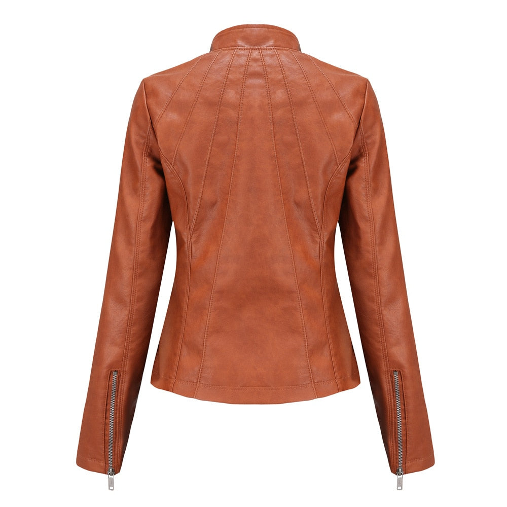 Leather Jackets for Women Spring Female Coat Moto Biker Zipper Jacket Chaqueta Cuero Mujer