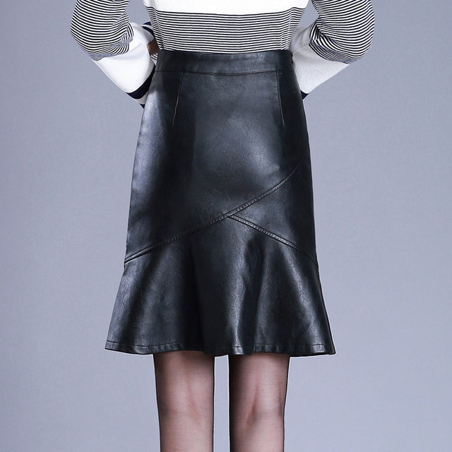 High Waist Knee Length  Bodycon Skirt